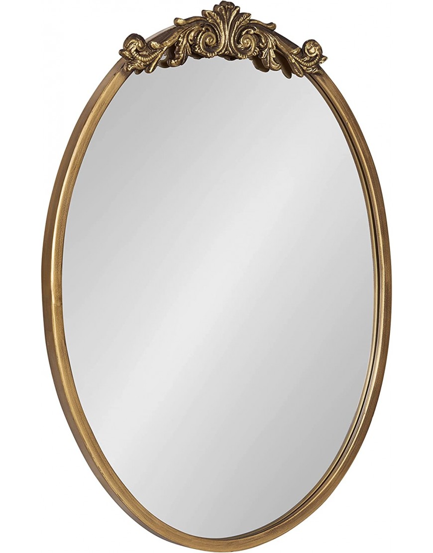 Kate and Laurel Arendahl Ornate Glam Oval Wall Mirror 18 x 24 Antique Gold Beautiful Bohemian Mirror for Wall