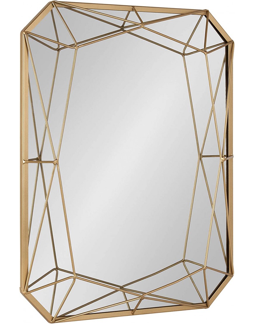 Kate and Laurel Keyleigh Modern Glam Geometric Shaped Metal Accent Wall Mirror Gold