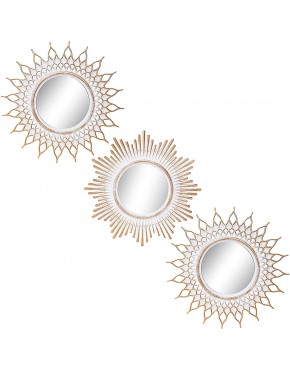 Kelly Miller Brushed Gold Mirrors for Wall Decor Set of 3 Wall Mirror Decorations for Living Room Dinning Room & Bedroom MW002