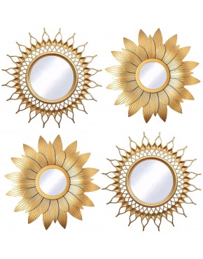 Small Mirrors Wall Décor Set of 4 | Gold Round Mirrors for Room & Home Decor | Accent Mirrors Wall Art for Living Room Bedroom & Dinning Room | Decorative Mirrors