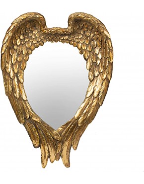 A&B Home Decorative Wall Mirror Vintage Wing Heart Mirror with Antique Gold for Bedroom Bathroom Living Room Washroom