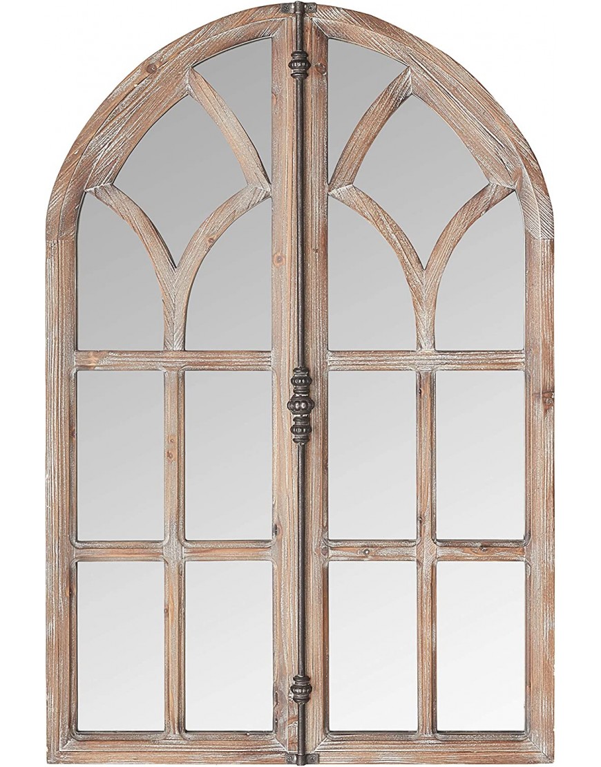 Brand – Stone & Beam Vintage Farmhouse Wooden Arched Multipanel Mantel Mirror 36"H Dark Stain