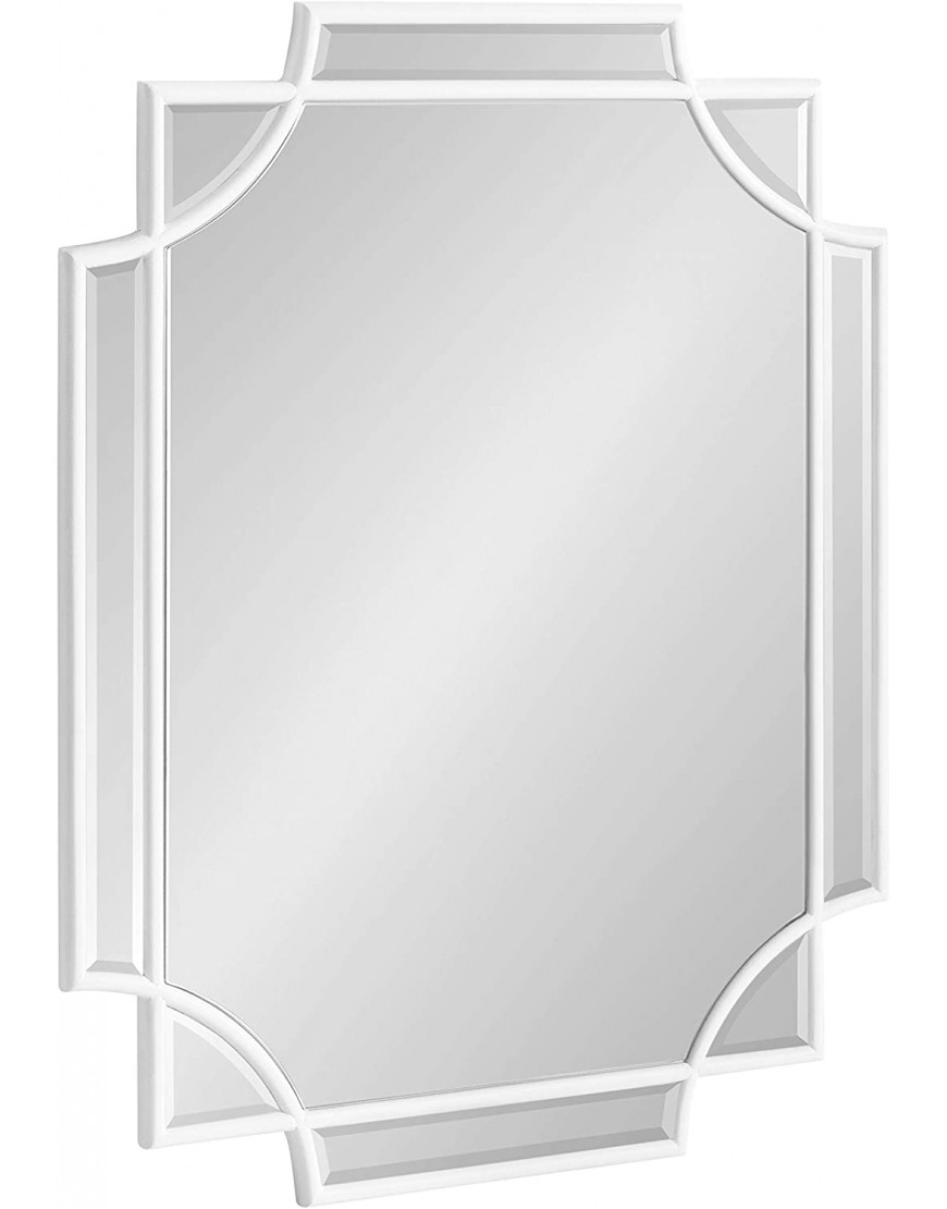 Kate and Laurel Minuette Glam Wall Mirror 18 x 24 White Boho-Chic Home Decor for Wall