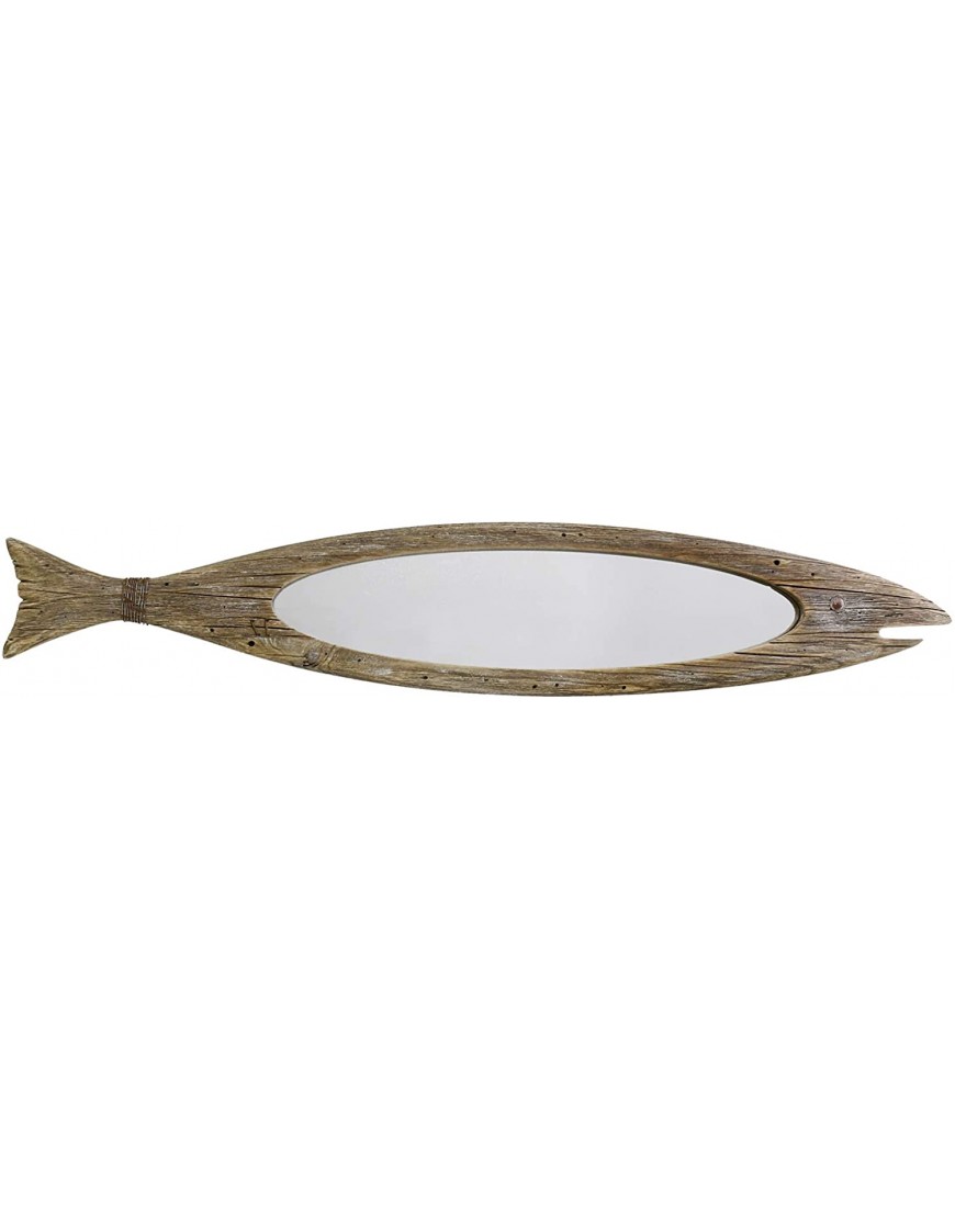 Wooden Fish Mirror Decor Hanging Wood Fish Mirror Decorations for Wall Rustic Nautical Fish Mirror Decor Beach Theme Home Decoration Fish Mirror Home Decor for Bathroom Bedroom
