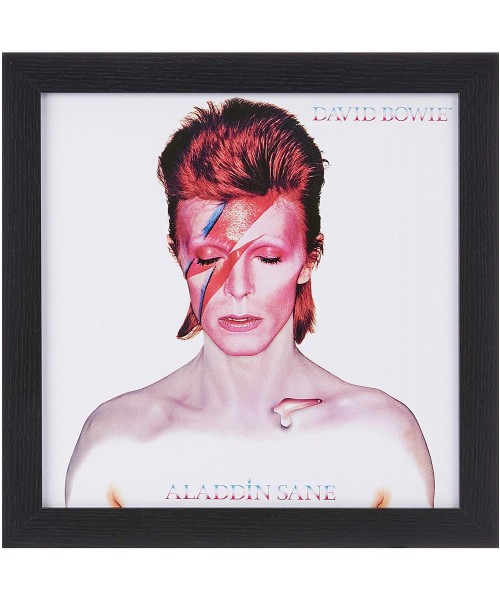 David Bowie ACPPR48156 Aladdin Sane 12" Album Cover Framed Print Wood Multi-Colour 32 x 32 x 1.5 cm