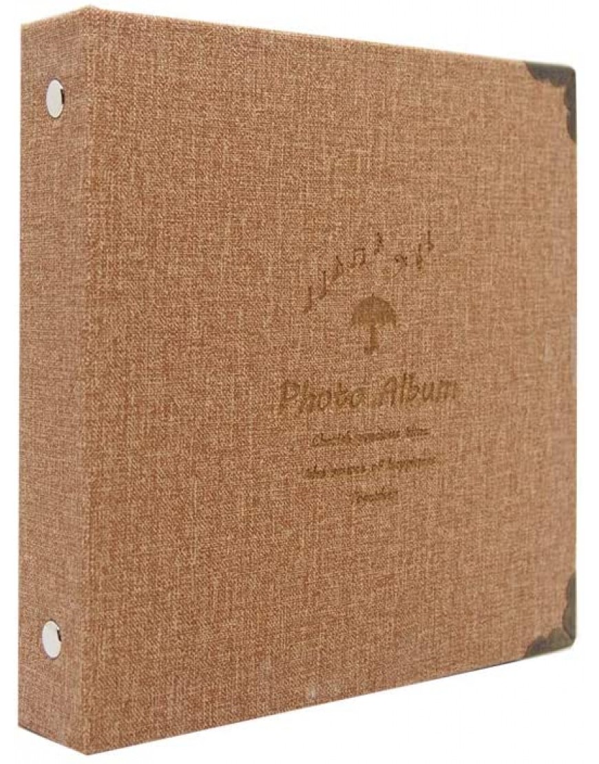 LEONULIY 100 Pockets Mini Photo Album Leatherette Cover with Brass Corner Compatible with Fujifilm Instax Mini 11 9 8 7s 90 70 3 Inch Card and Picture. Album Brown