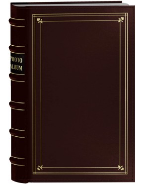 Pioneer Photo 204-Pocket Ring Bound Photo Album for 4 by 6-Inch Prints Burgundy Bonded Leather with Gold Accents Cover