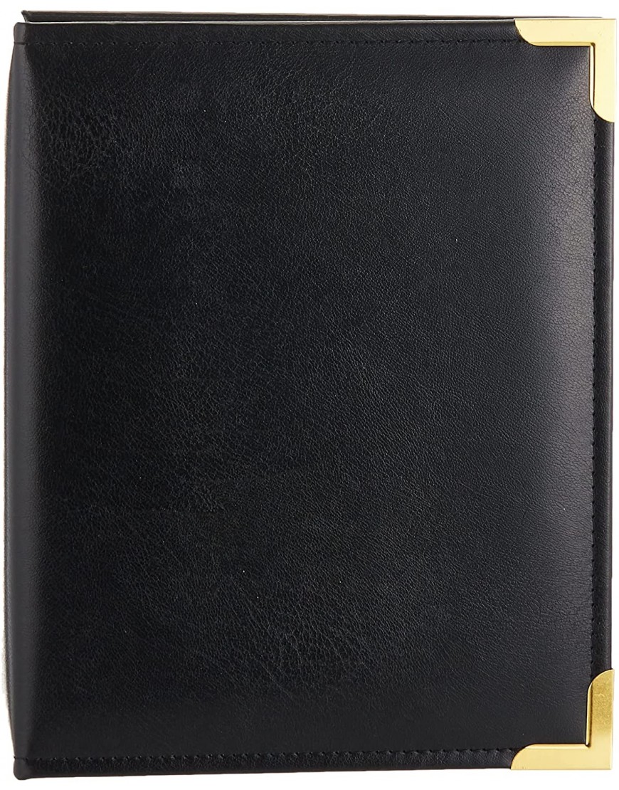 Pioneer Photo Albums 208 Pocket Black Sewn Leatherette Cover with Brass Corner Accents Photo Album 4 by 6-Inch