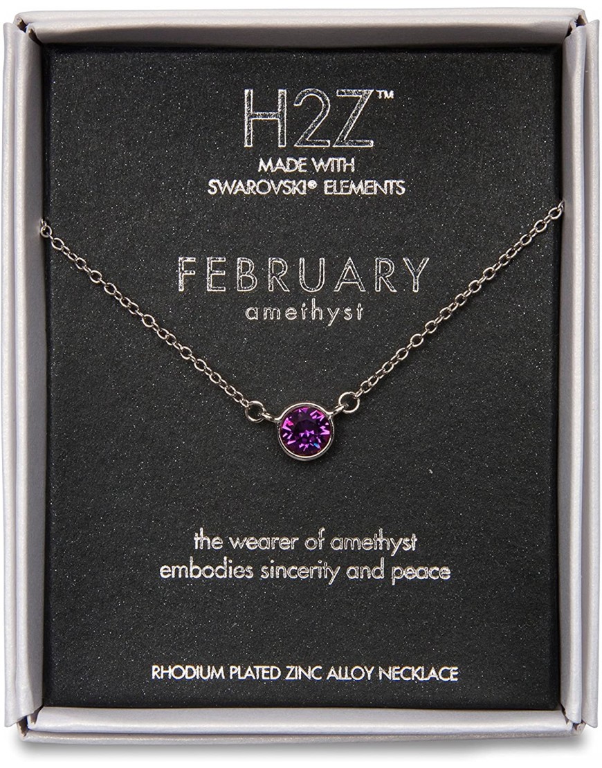 Pavilion Gift Company H2Z 16217 February Amethyst Birthstone Necklace with 18" Chain