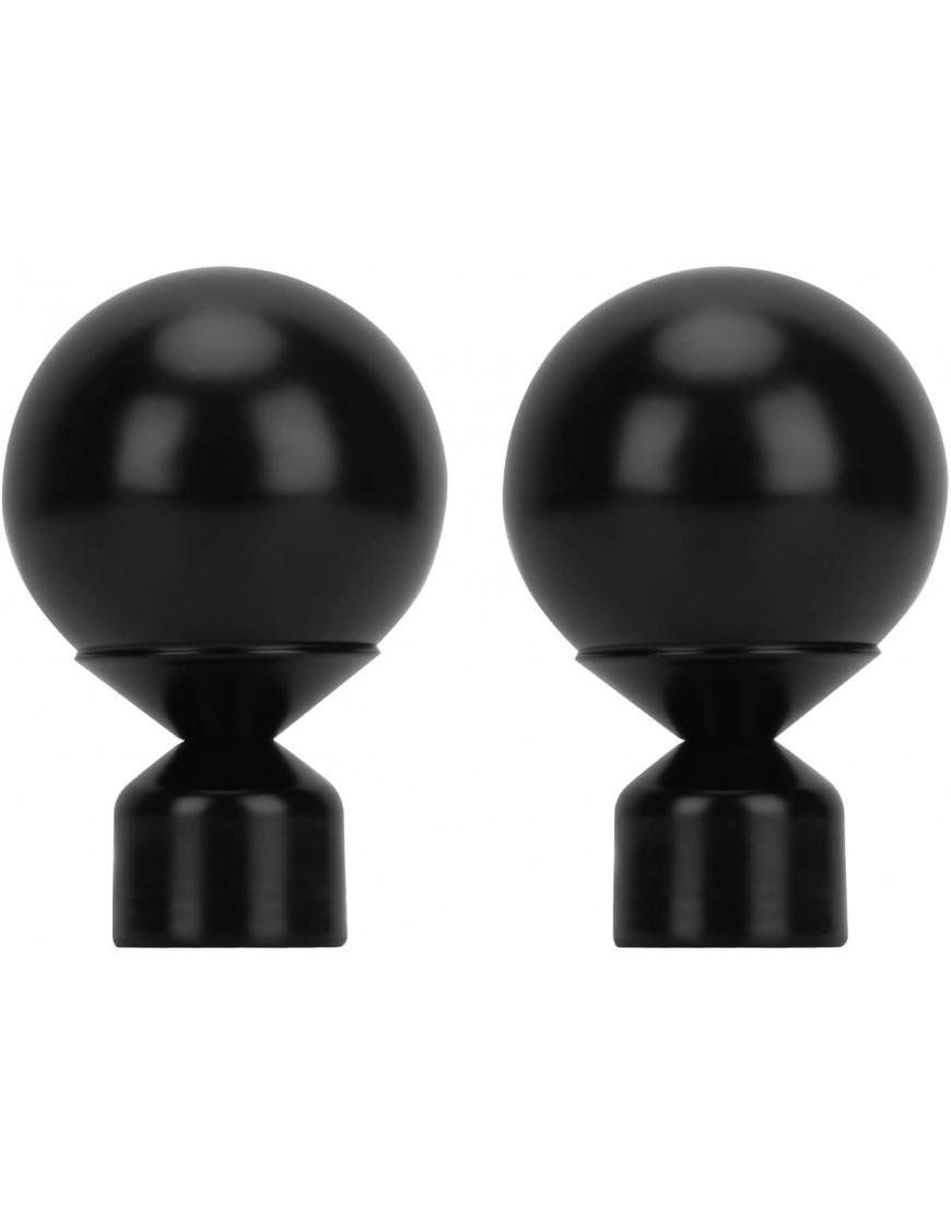 VoiceFly 2 Pack Curtain Rod Finials End with Ball Shape Fit for 28mm 1.1 Dia Curtain Rod Unique Design Drapery Pole Drape Rod Finals Head Cap Finials Black Big