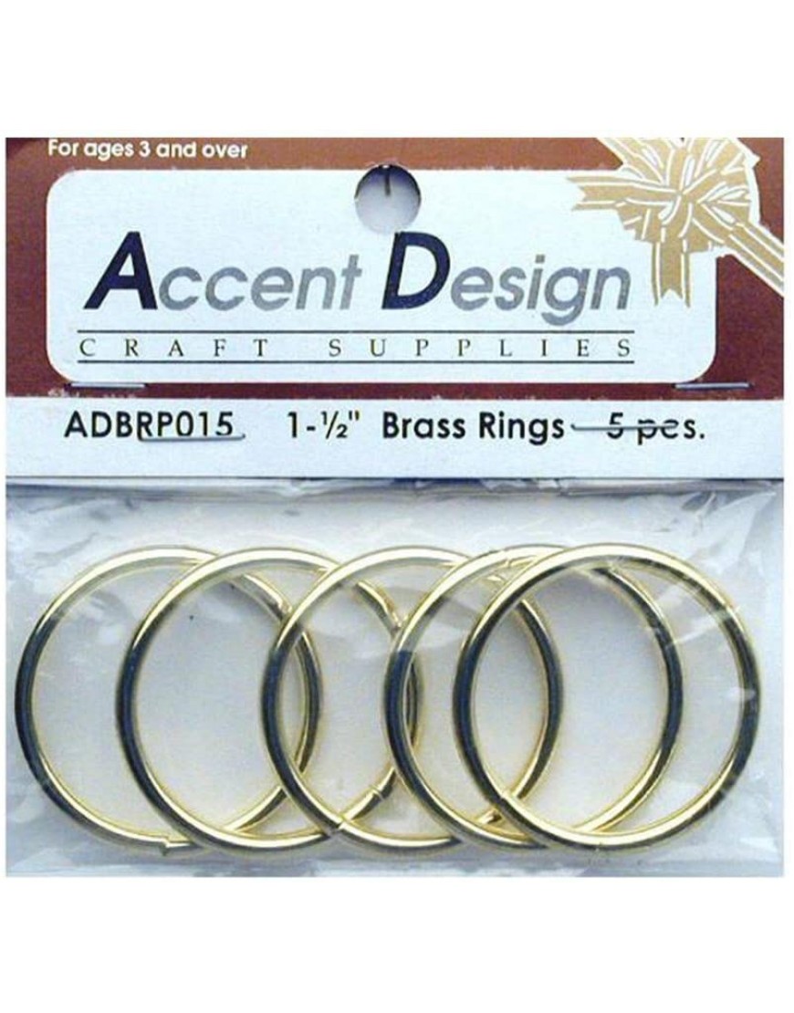 Brass Rings Packaged 1.5 5 pc