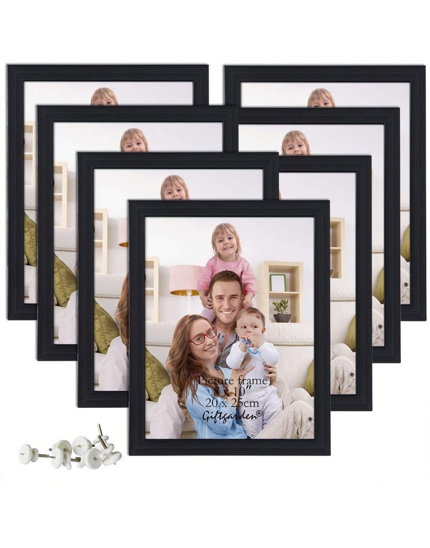 Giftgarden 8x10 Picture Frame Multi Photo Frames Set for Wall Decor or Tabletop Display 7 Pack Black