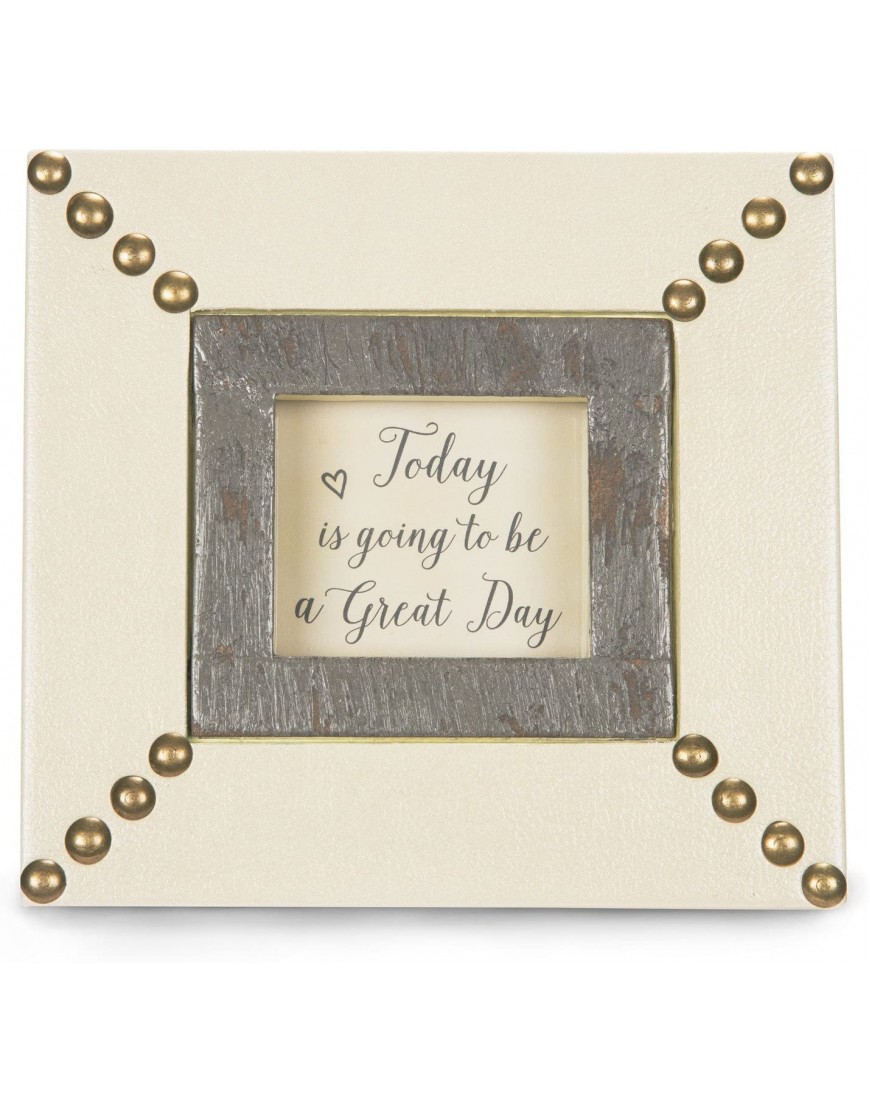 Pavilion Gift Company Emmaline Today is Going to Be A Great Day Frame Wall Decor 6x5.5 ES Solid Cream