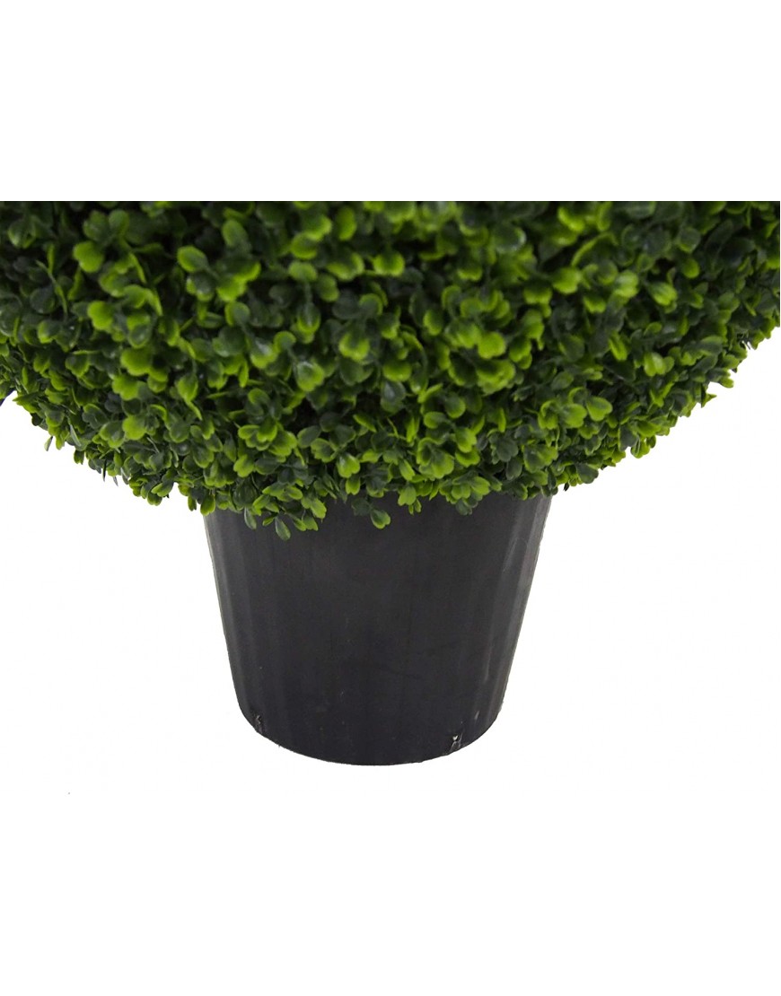 Vickerman Everyday 24 Inch Artificial Boxwood Topiary Ball UV Resistant Indoor Outdoor Potted Natural Green Home Patio Tabletop Faux Bush Decoration