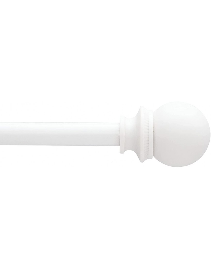 Interior Living 1 2 Diameter Adjustable Ball End Petite Café Curtain Rod 48-86 White