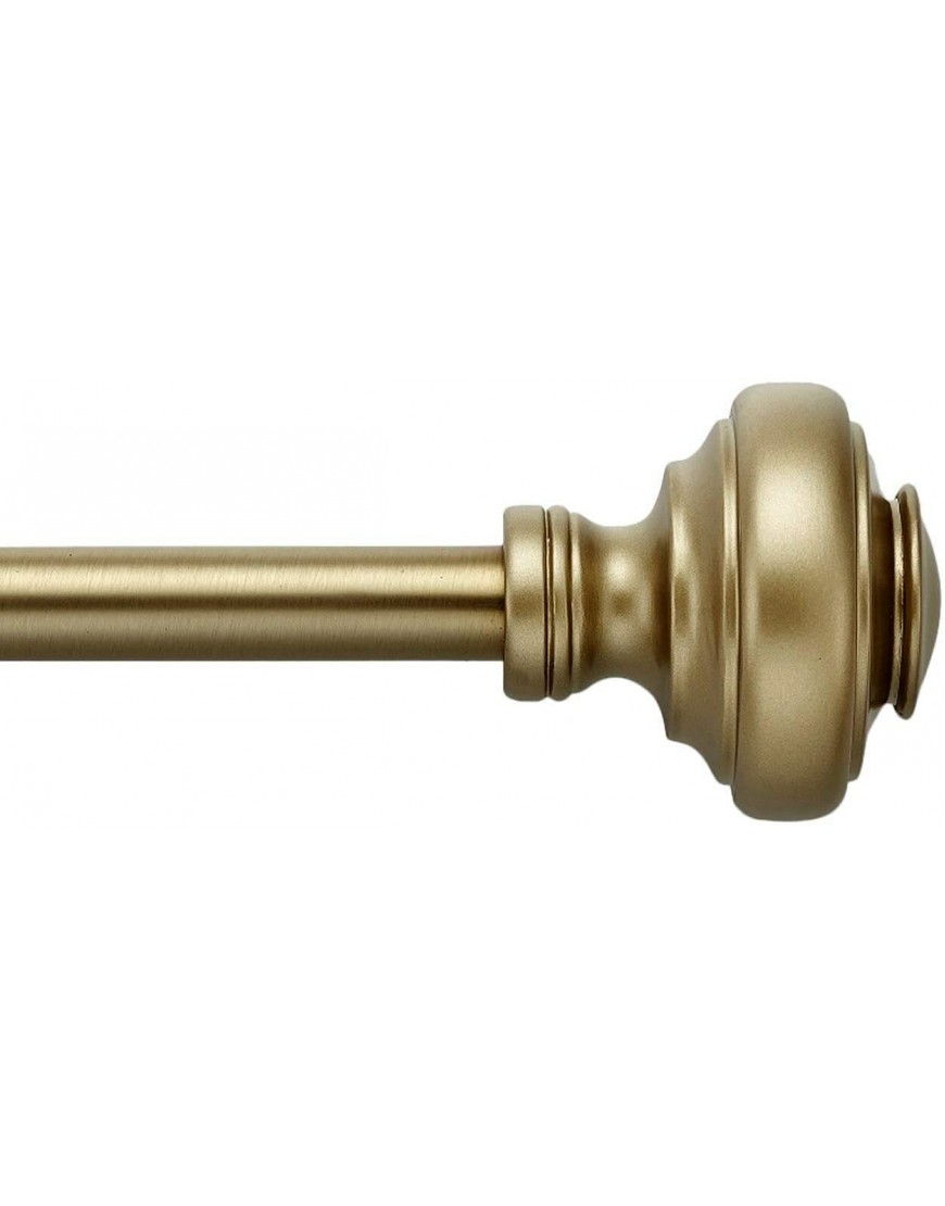 MODE Simplicity Single Curtain Rod Set with Doorknob Finials 32 to 90 in Gold