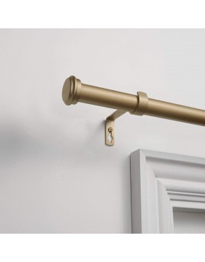 Exclusive Home Curtains Topper 1" Curtain Rod and Coordinating Finial Set Adjustable 36"-72" Gold