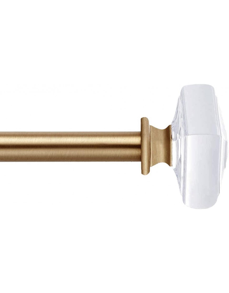MODE Simplicity Single Curtain Rod Set with Clear Square Finials 32 to 90 in Gold