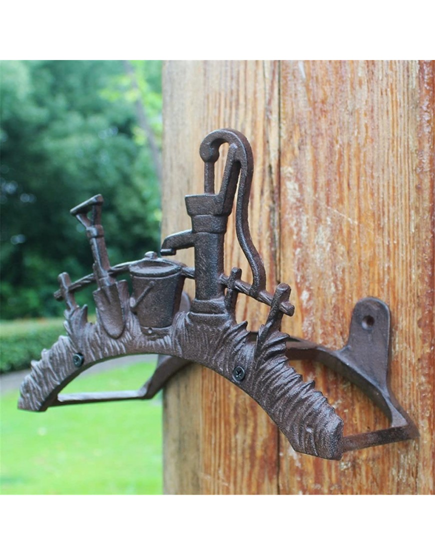 ZLDGYG Vintage Country Accent Rustic Water Pump Shovel Spade Design Home Garden Decor Cast Iron Wall Mounted Water Pipe Holder