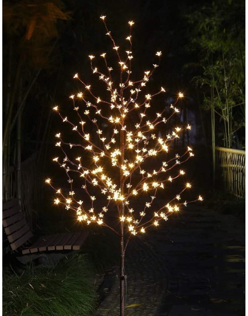 Lightshare 6.5 feet 208L LED Lighted Cherry Blossom Tree Warm White Decorate Home Garden Spring Summer Wedding Birthday Christmas Holiday Party for Indoor and Outdoor Use
