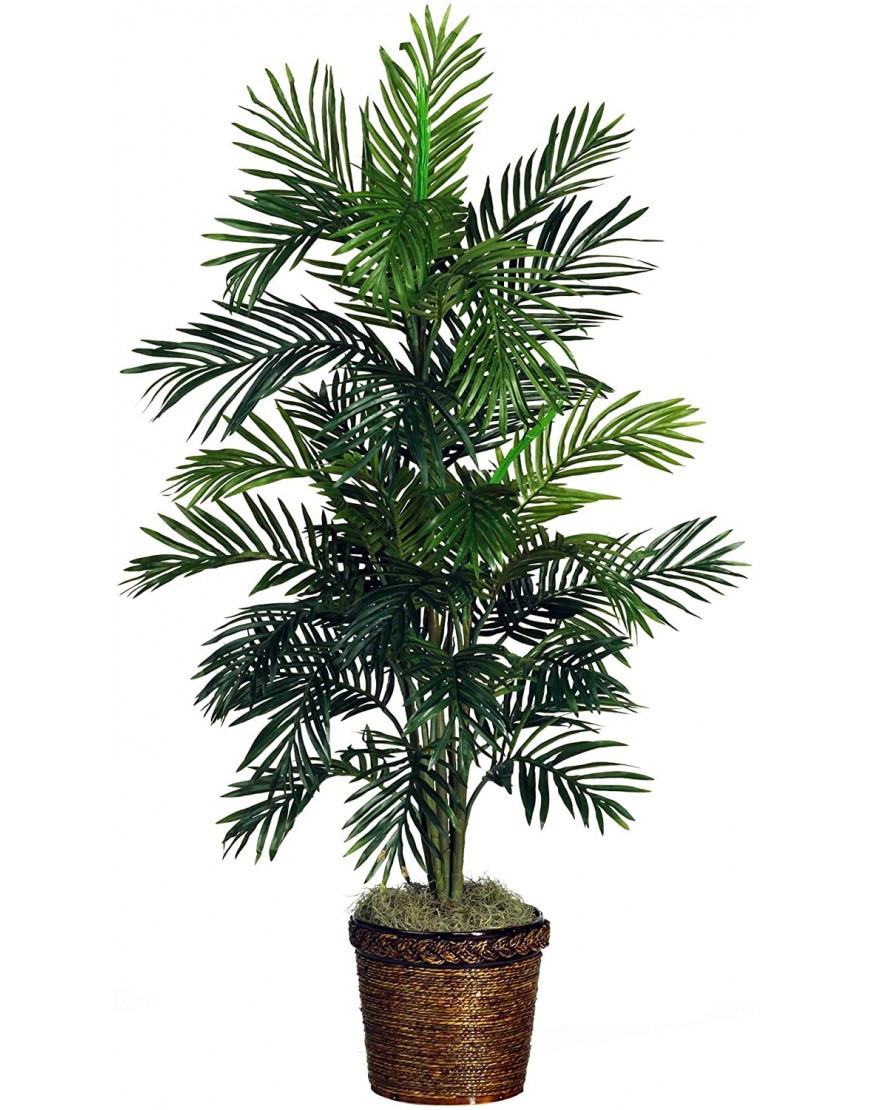 Nearly Natural 5263-0308 56in. Areca Palm Silk Tree with Basket,Green,10" x 10" x 48"