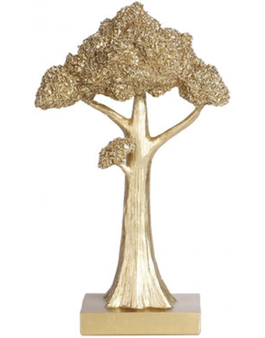 XLYYLM 12" Natural Resin Lucky Tree Fortune Tree On Ornaments for Good Luck Wealth Home Office Decor Gift（Gold）