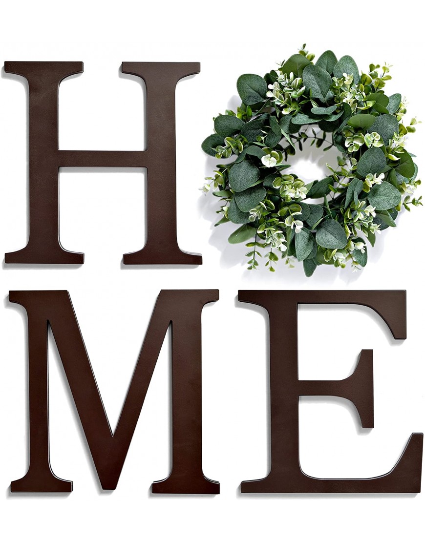 Home Letters for Wall With Wreath Home Sign Wall Decor Large Home Sign with Wreath Home Wall Decor Home Sign for Home Decor with Wreath Home with Wreath Wall Decor Letters for Wall Decor Brown