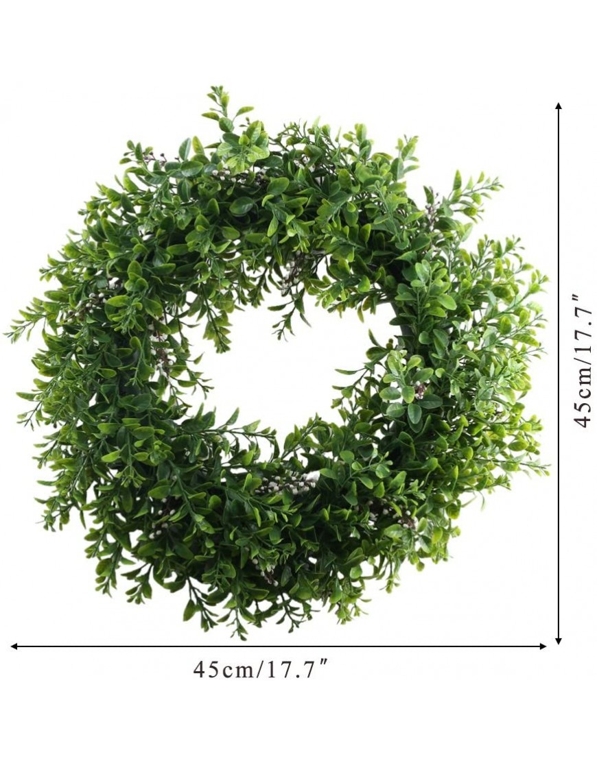 NAHUAA 15 inches Artificial Eucalyptus Wreath for Front Door Green Leaves Wreath for Wall Window Party Porch Farmhouse Home Decor