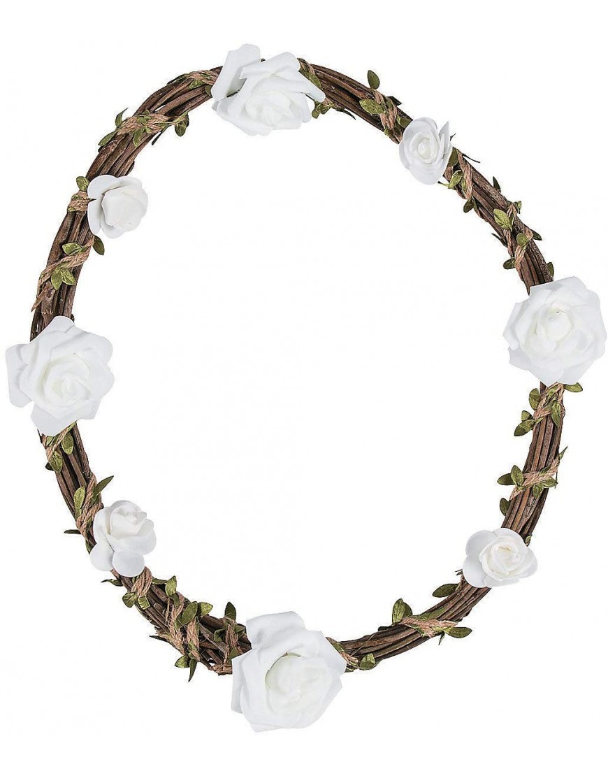Natural Wreath W White Floral Accents Home Decor 1 Piece