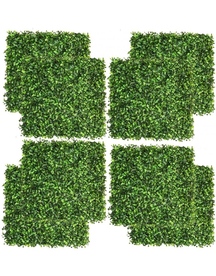DearHouse 8 Pieces 20"x 20" Artificial Boxwood Panels Topiary Hedge Plant Privacy Hedge Screen UV Protected Suitable for Outdoor Indoor Garden Fence Backyard and Decor