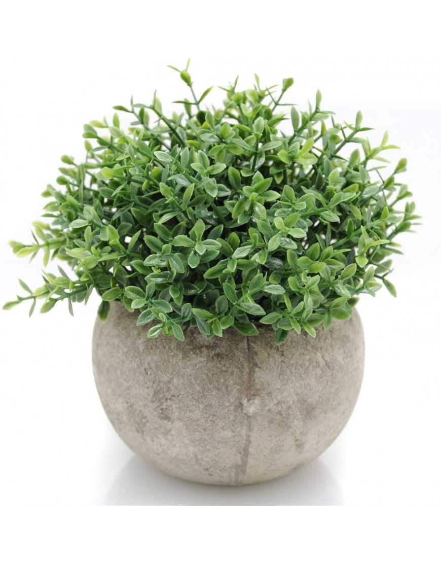 Velener Mini Plastic Artificial Plants Benn Grass in Pot Bonsai Faux Plants Fake Grass Home Decor Accents for Living Room Kitchen Bedroom and Office Green